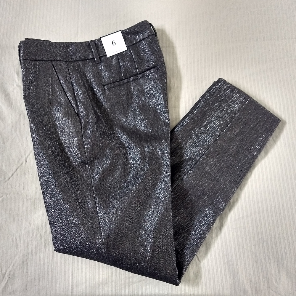 WHBM Hematite Jacquard Slim Ankle Pant Women's 6